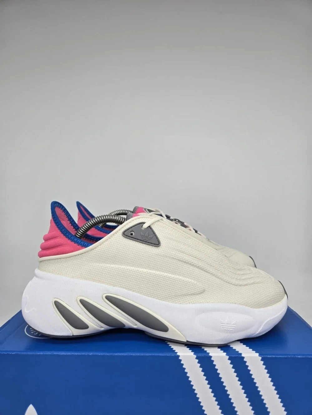 Adidas Women's adiFOM SLTN HP6488 Cream Pink White Running Shoes Size 7 - Picture 3 of 8
